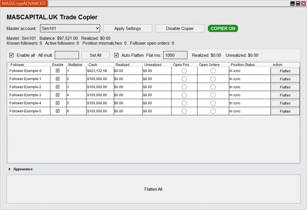 Trade Copier add-on for NinjaTrader 8